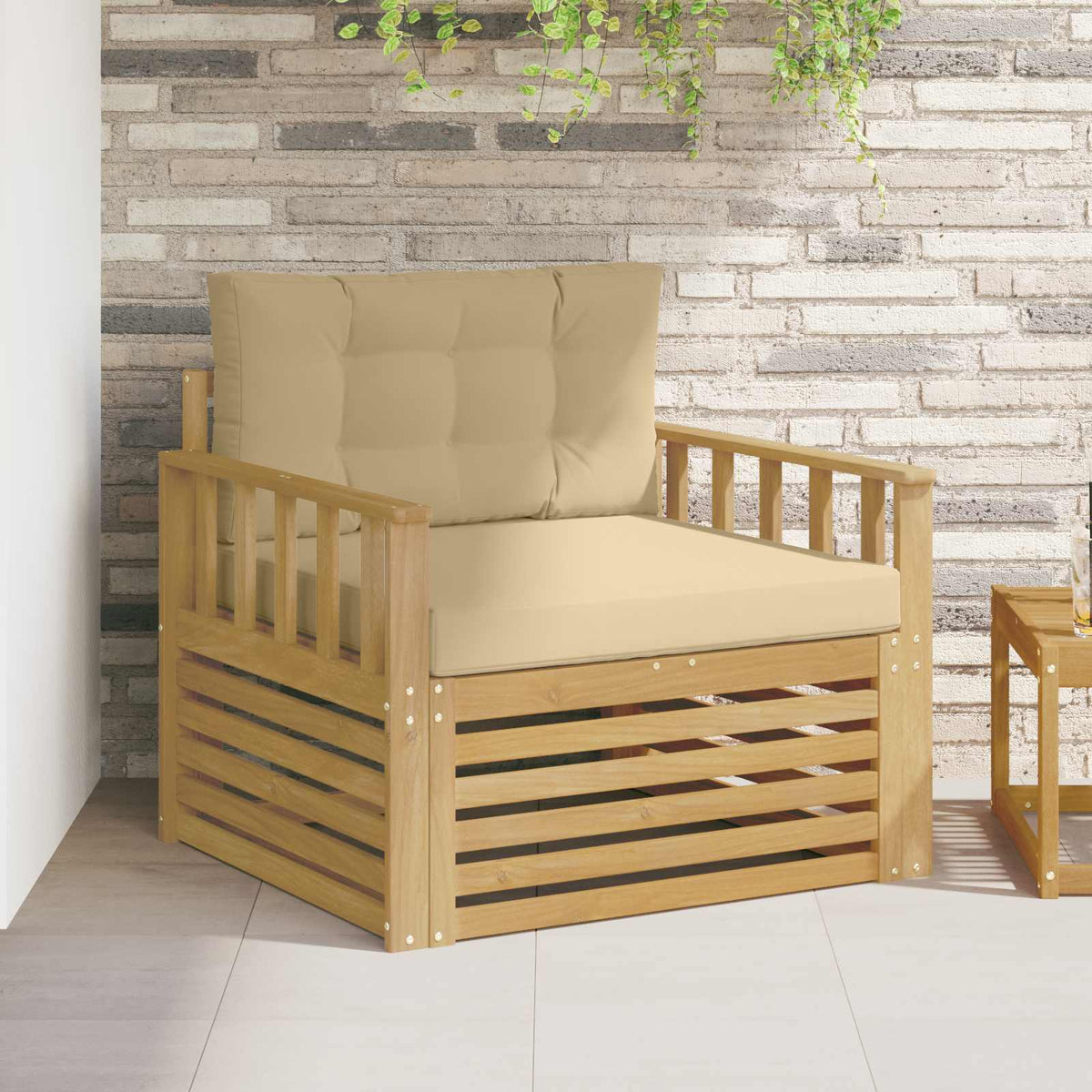 Tuinbank Polyester wit en beige is nu te koop bij PeponiXL, paradijselijk wonen!