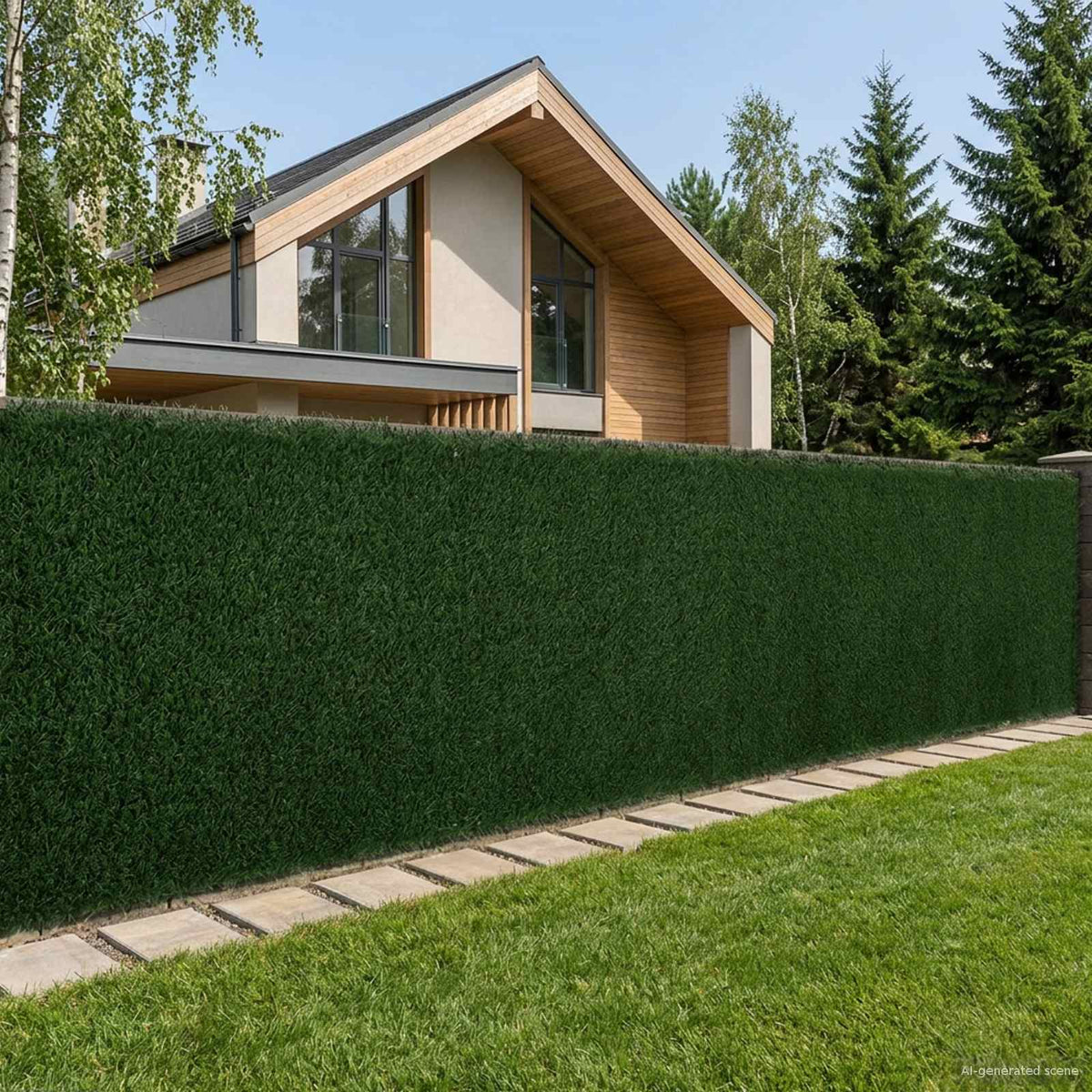 Kunstmatige omheining Donkergroen 1,5 x 5 m PVC en staal is nu te koop bij PeponiXL, paradijselijk wonen!