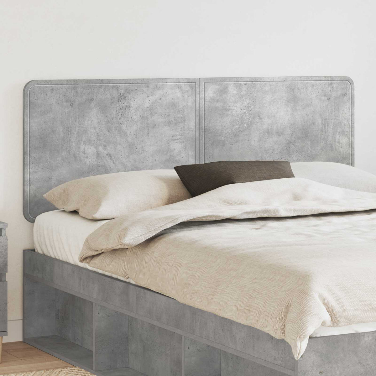 Hoofdbord Beton Grijs Bewerkt hout is nu te koop bij PeponiXL, paradijselijk wonen!