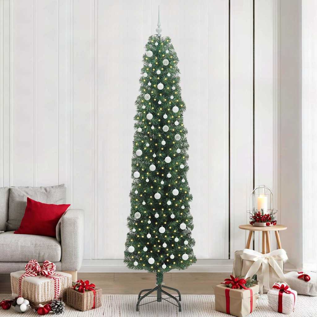 Kunstkerstboom Groen 240 cm PVC en Staal en Kunststof is nu te koop bij PeponiXL, paradijselijk wonen!