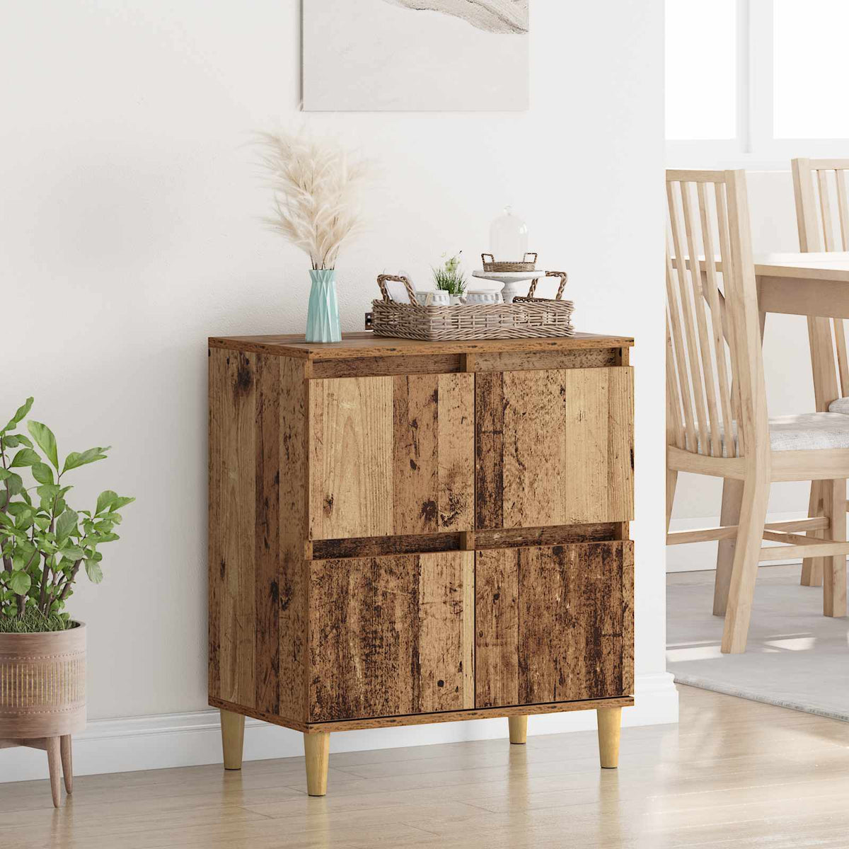 Dressoir Oud Hout 60 x 35 x 70 cm Bewerkt hout is nu te koop bij PeponiXL, paradijselijk wonen!