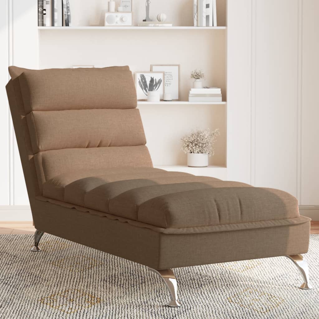 Chaise longue met kussens stof bruin is nu te koop bij PeponiXL, paradijselijk wonen!