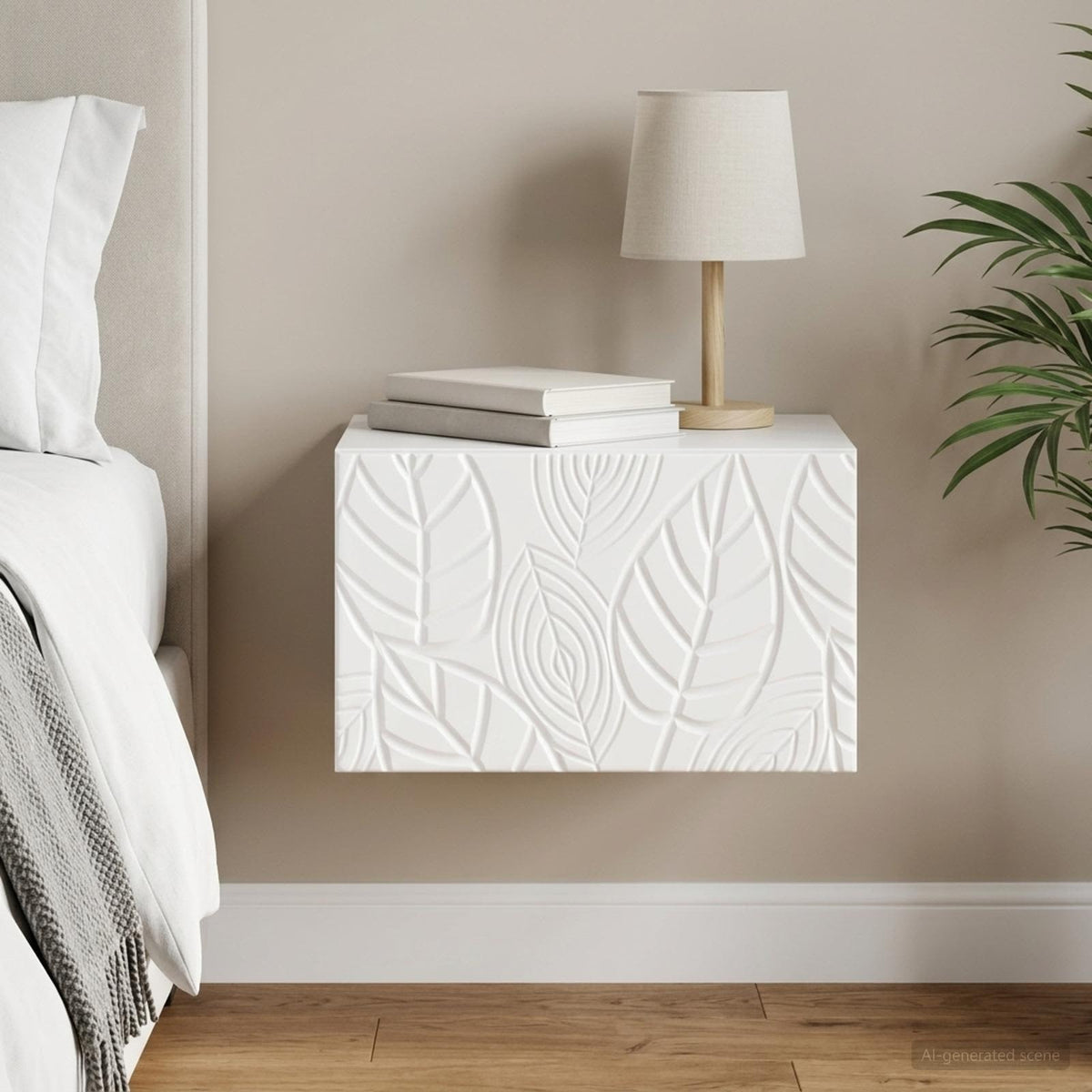 Wandbeugel Bedkast Hoogglans Wit 49 x 34,5 x 20 cm Bewerkt hout is nu te koop bij PeponiXL, paradijselijk wonen!