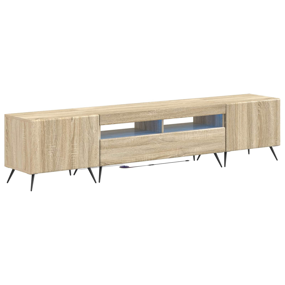 5-delige LED TV-kast Sonoma Eiken Bewerkt hout is nu te koop bij PeponiXL, paradijselijk wonen!