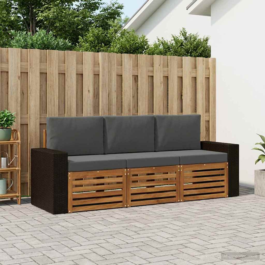 Sofa-Sets met kussen 3 pcs Massief Acaciahout is nu te koop bij PeponiXL, paradijselijk wonen!