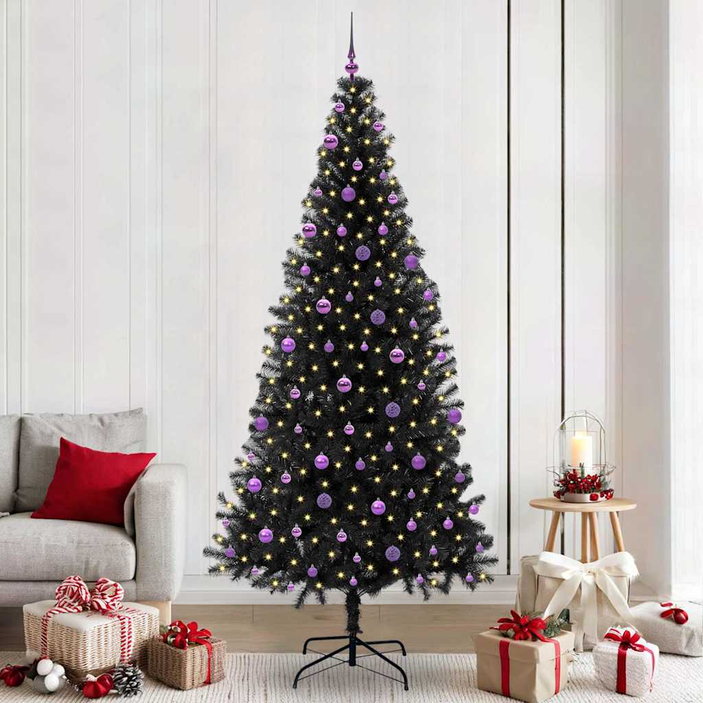 Kerstboom met 300 LED met standaard Zwart 240 cm PVC is nu te koop bij PeponiXL, paradijselijk wonen!