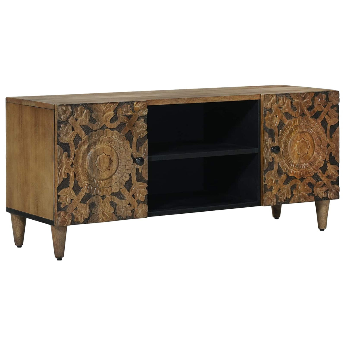 TV-kast met opslag Bruin 105 x 33,5 x 46 cm Massief Mango Hout is nu te koop bij PeponiXL, paradijselijk wonen!