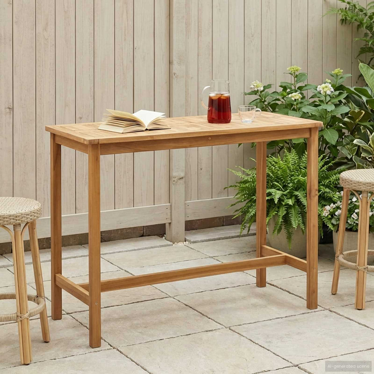 Bartafel Naturel 150 x 75 x 105 cm Massief Teakhout is nu te koop bij PeponiXL, paradijselijk wonen!