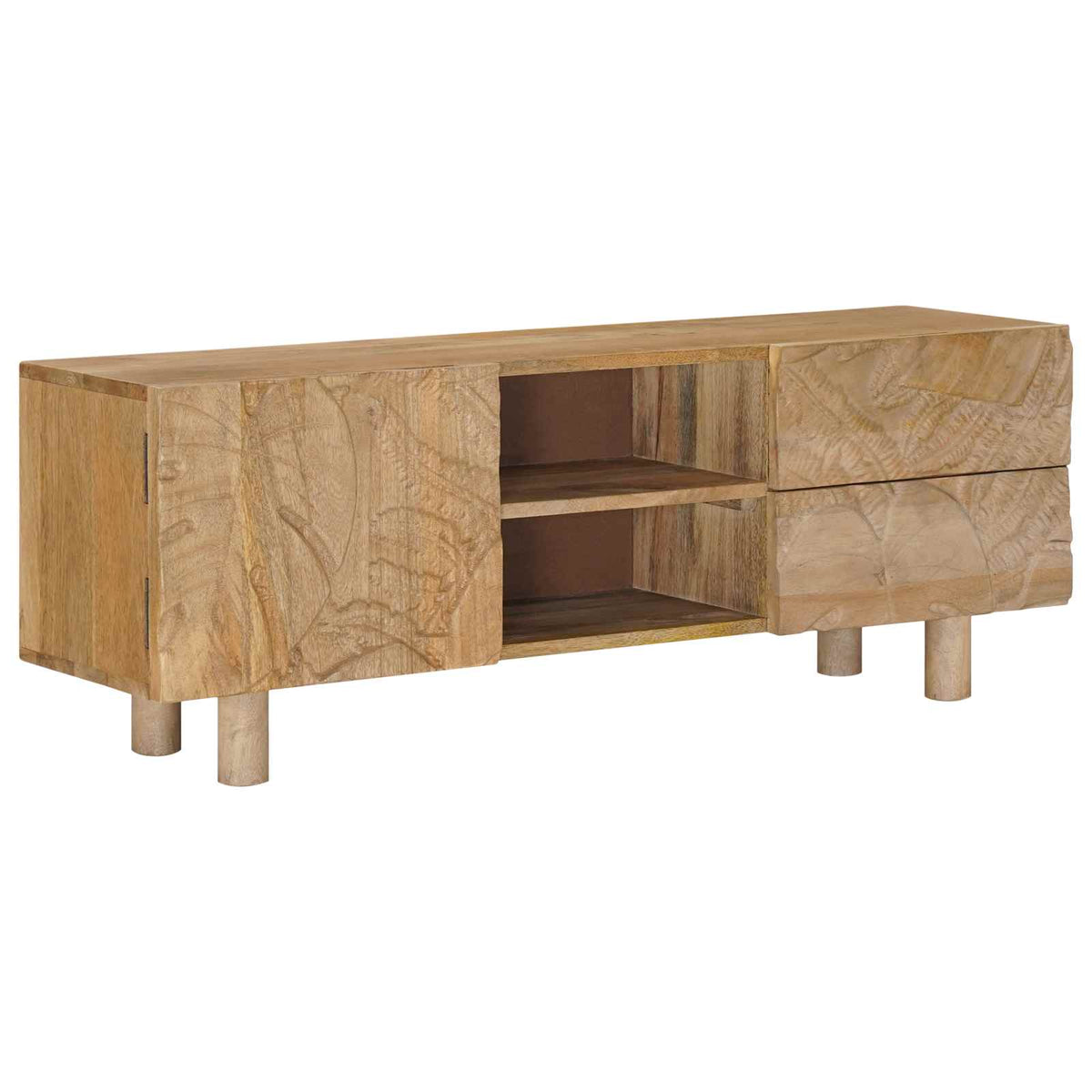 TV-kast 110 x 30 x 40 cm Massief Mango Hout en Geengineerd Hout is nu te koop bij PeponiXL, paradijselijk wonen!