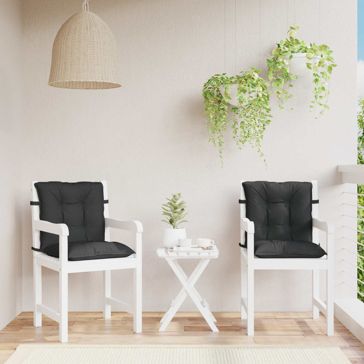 Laagrug Stoelkussens Set 2 pcs Melange Zwart 100 x 50 x 7 cm is nu te koop bij PeponiXL, paradijselijk wonen!