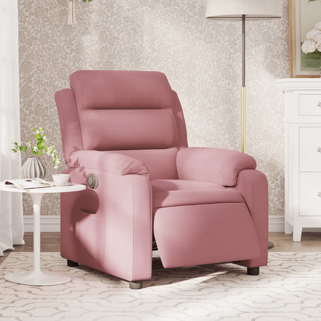 Fauteuil elektrisch fluweel roze is nu te koop bij PeponiXL, paradijselijk wonen!