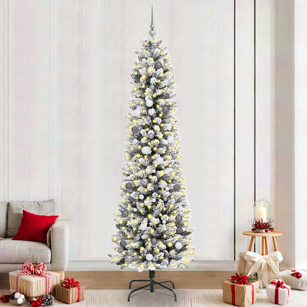 Kunstkerstboom met 300 LED Wit 240 cm PVC en Metaal en Plastic is nu te koop bij PeponiXL, paradijselijk wonen!