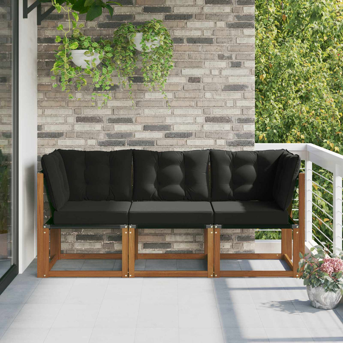 Outdoor Midden- en Hoeksalon met kussen 3 Stuk Naturel is nu te koop bij PeponiXL, paradijselijk wonen!