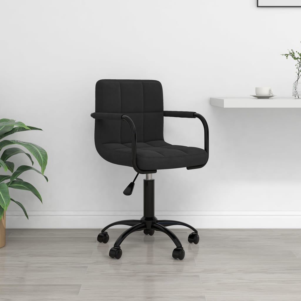 Kantoorstoel draaibaar fluweel zwart is nu te koop bij PeponiXL, paradijselijk wonen!