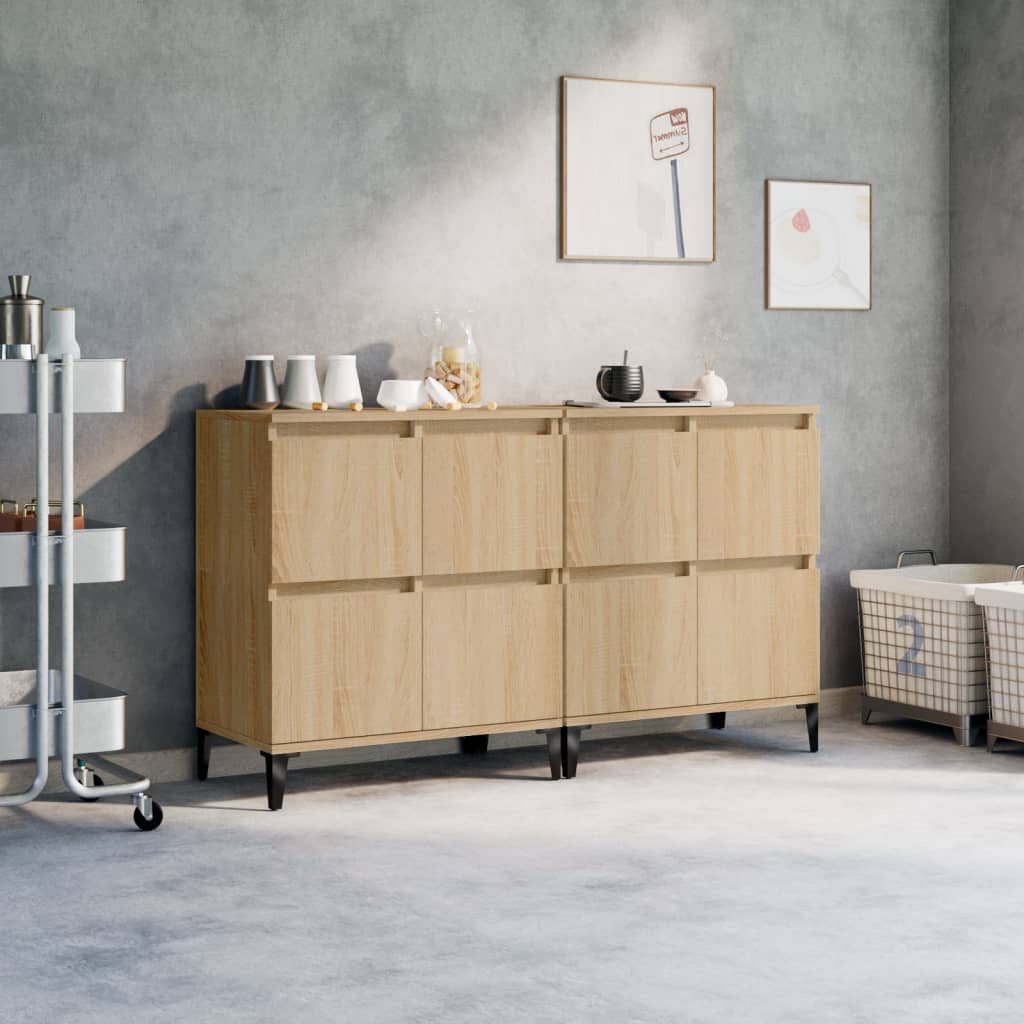 Dressoirs 2 st 60x35x70 cm bewerkt hout sonoma eikenkleurig is nu te koop bij PeponiXL, paradijselijk wonen!