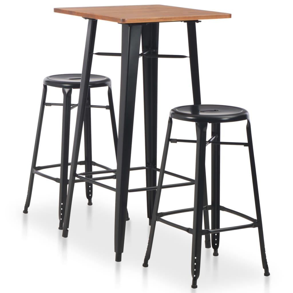 3-delige Barset staal zwart is nu te koop bij PeponiXL, paradijselijk wonen!