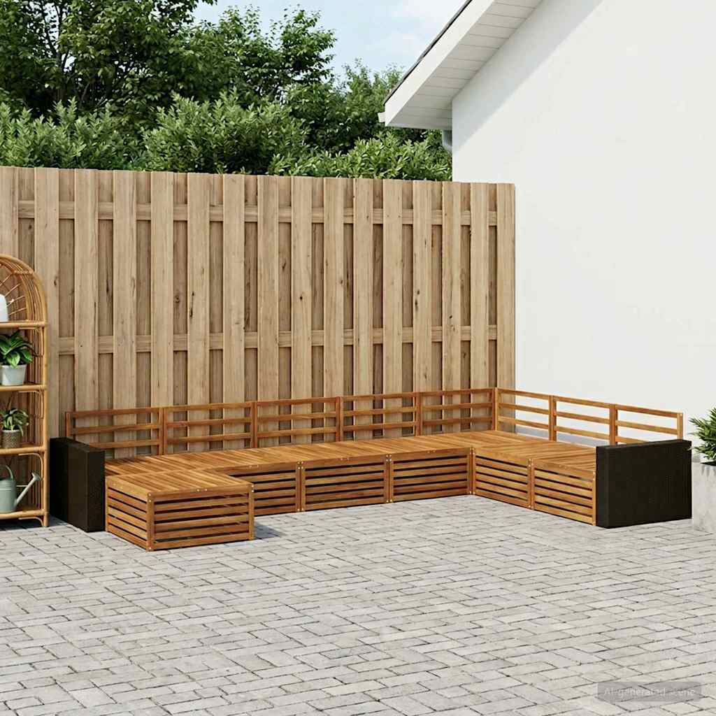Buiten bankenset 8 pcs Naturel is nu te koop bij PeponiXL, paradijselijk wonen!