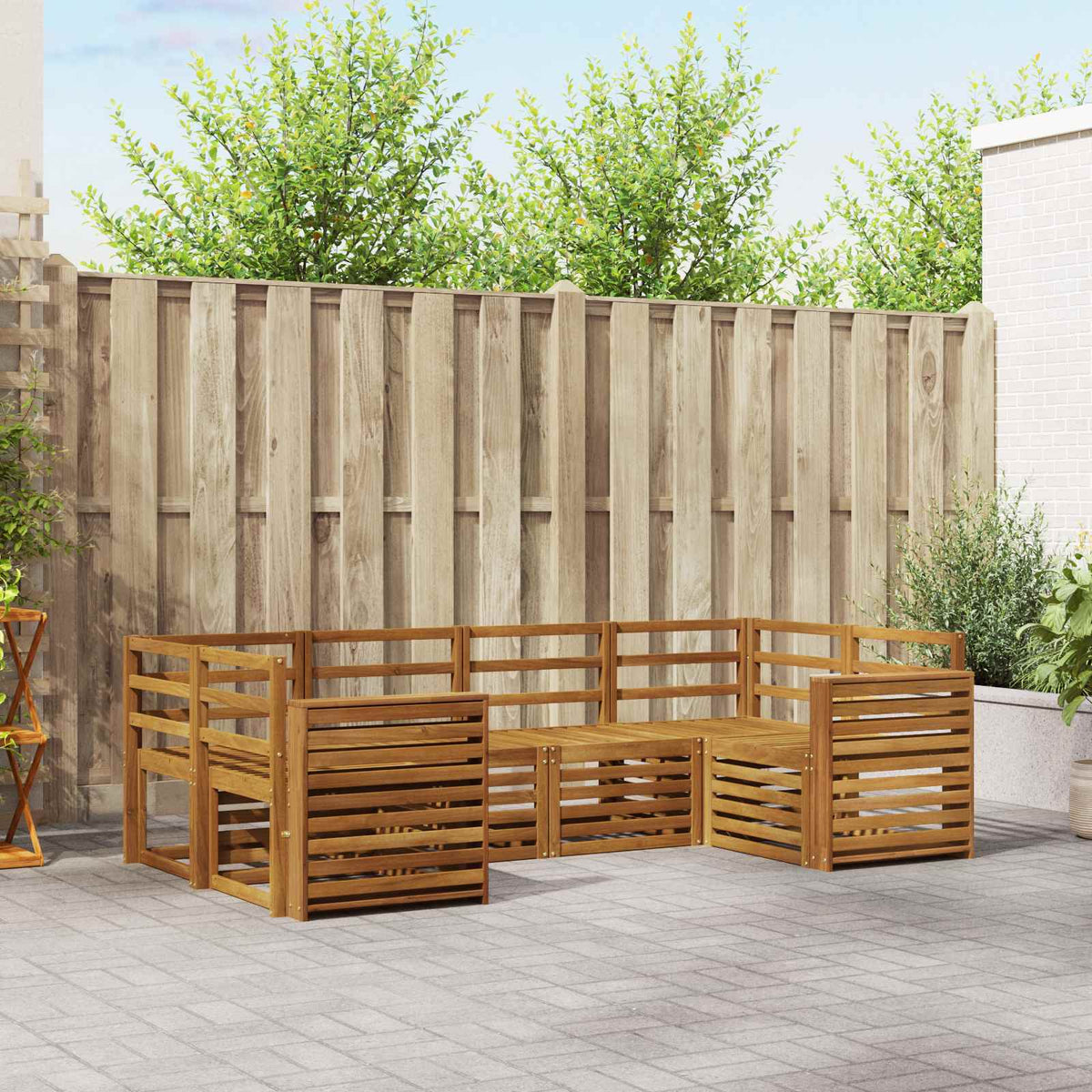 Hoekbank Set 6 pcs Naturel is nu te koop bij PeponiXL, paradijselijk wonen!
