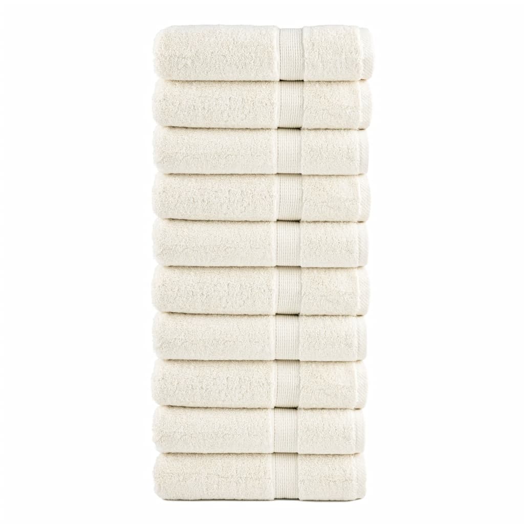Handdoeken SOLUND 10 st 600 g/m² 50x100 cm crèmekleurig is nu te koop bij PeponiXL, paradijselijk wonen!