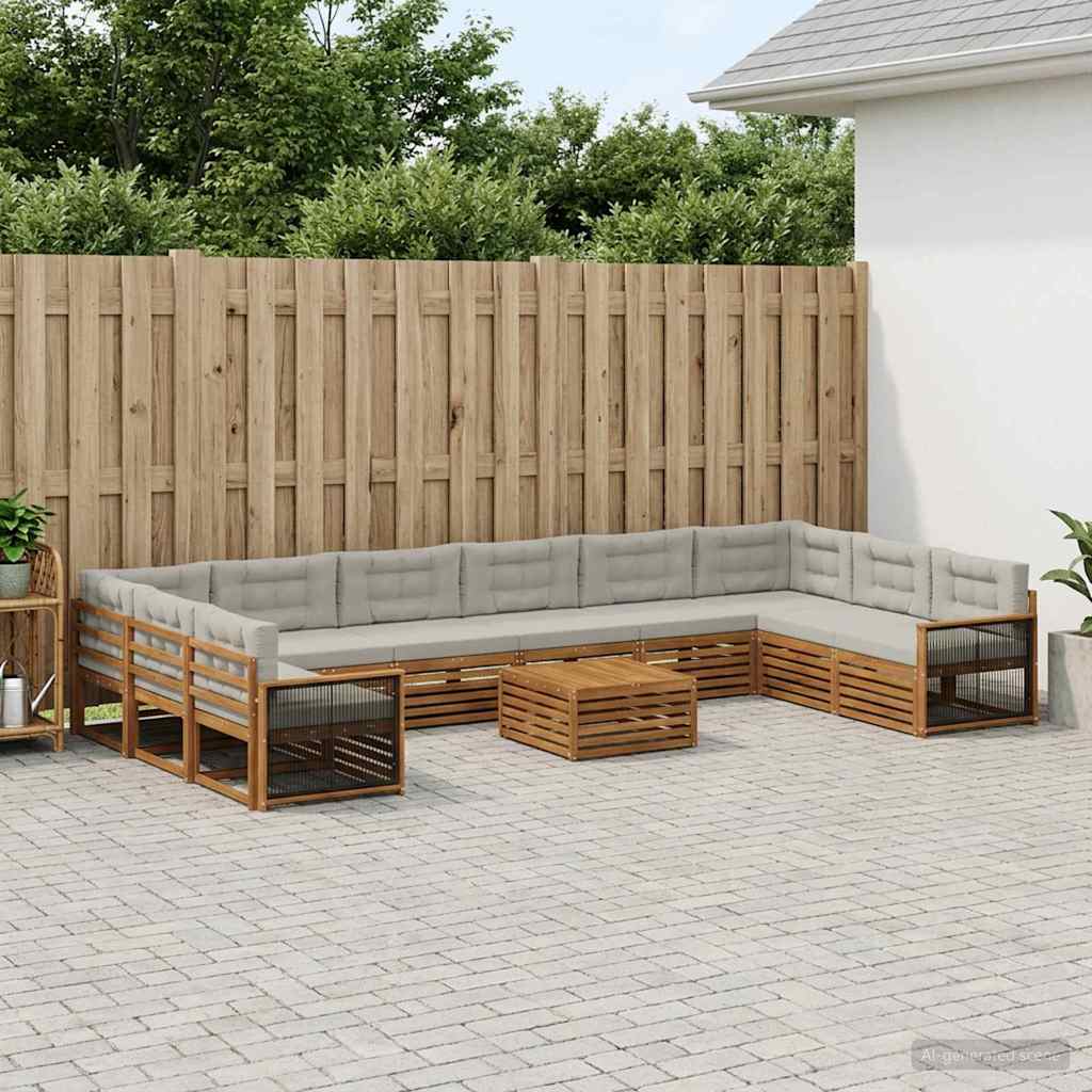Sofa-Sets met kussen 11 pcs Massief Acaciahout is nu te koop bij PeponiXL, paradijselijk wonen!