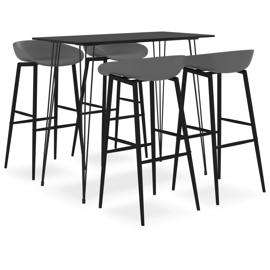 5-delige Barset zwart en grijs is nu te koop bij PeponiXL, paradijselijk wonen!