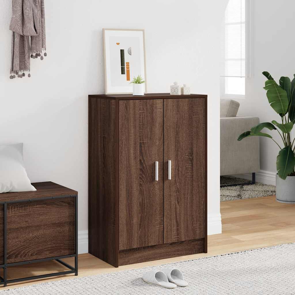 Schoenenkast 60x35x92 cm bewerkt hout bruin eikenkleur is nu te koop bij PeponiXL, paradijselijk wonen!