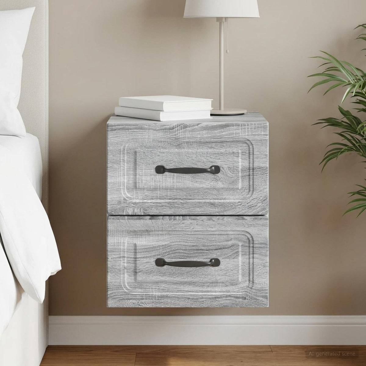 Wandbeugel Bedkast Grijs sonoma 34,5 x 33 x 40 cm Bewerkt hout is nu te koop bij PeponiXL, paradijselijk wonen!
