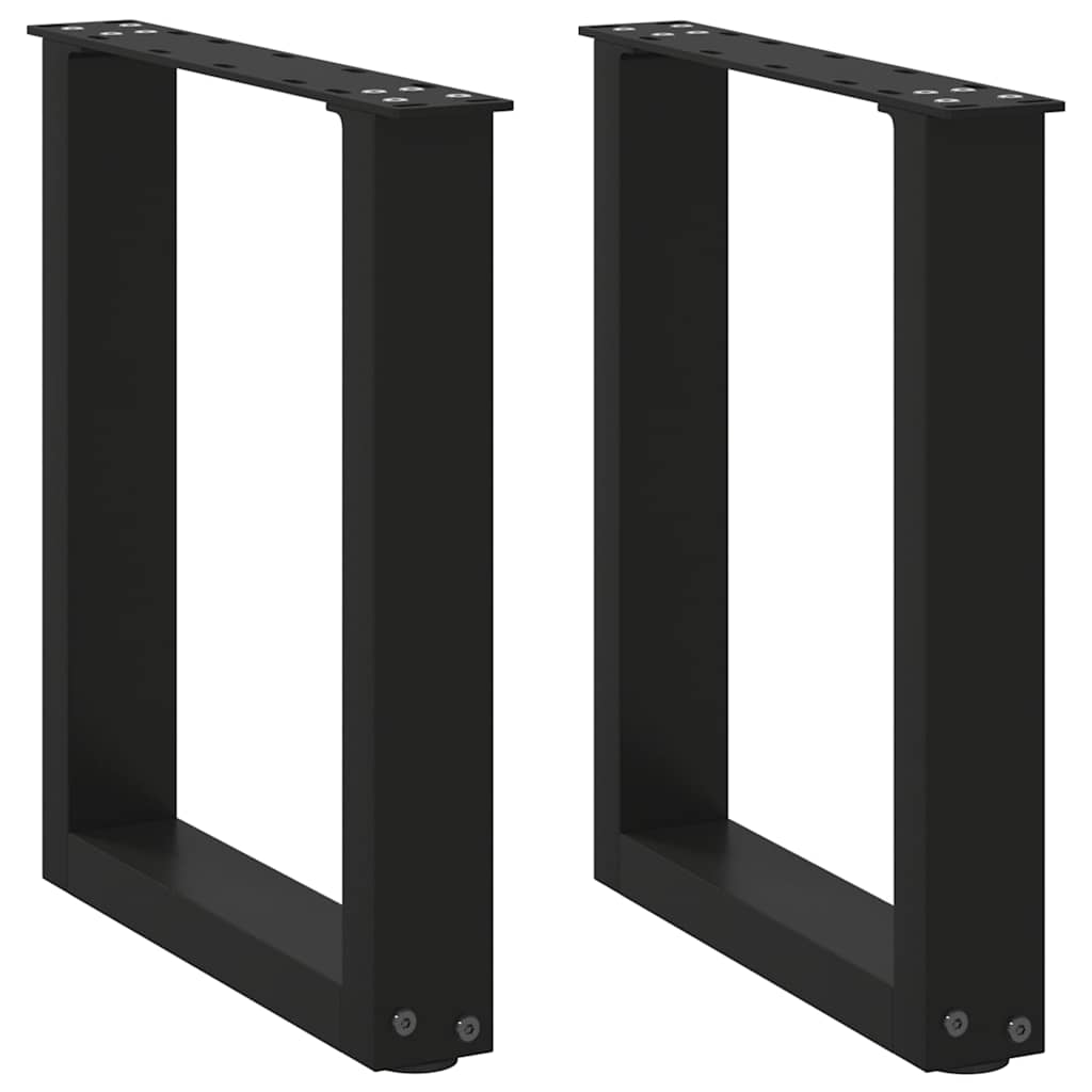 Salontafelpoten 2 st U-vormig 38x(42-43) cm staal zwart is nu te koop bij PeponiXL, paradijselijk wonen!