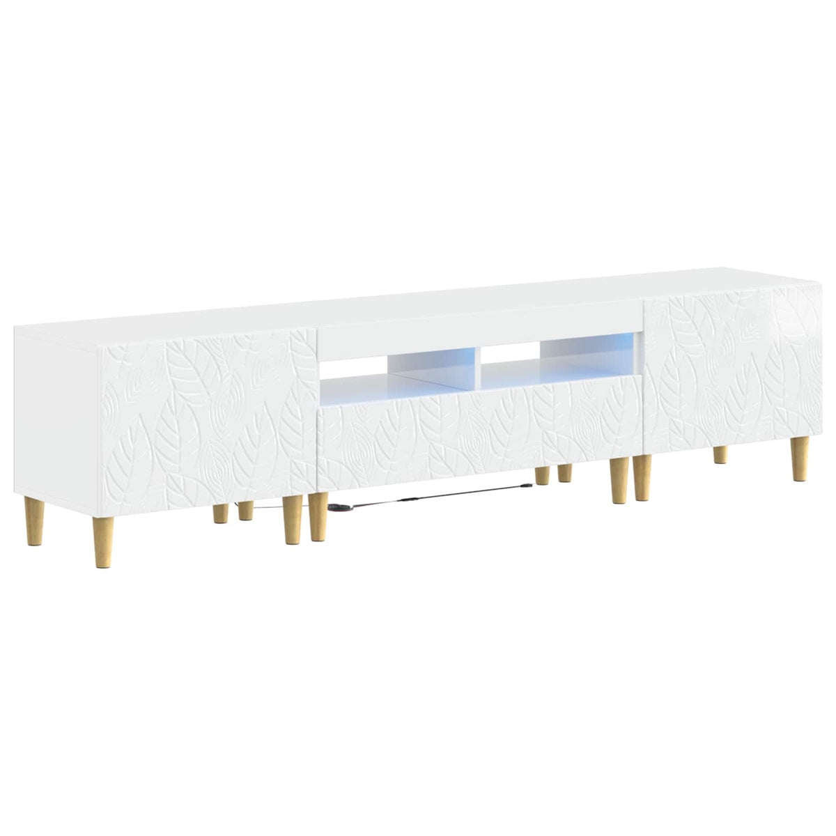 5-delige LED TV-kast Hoogglans Wit Bewerkt hout is nu te koop bij PeponiXL, paradijselijk wonen!