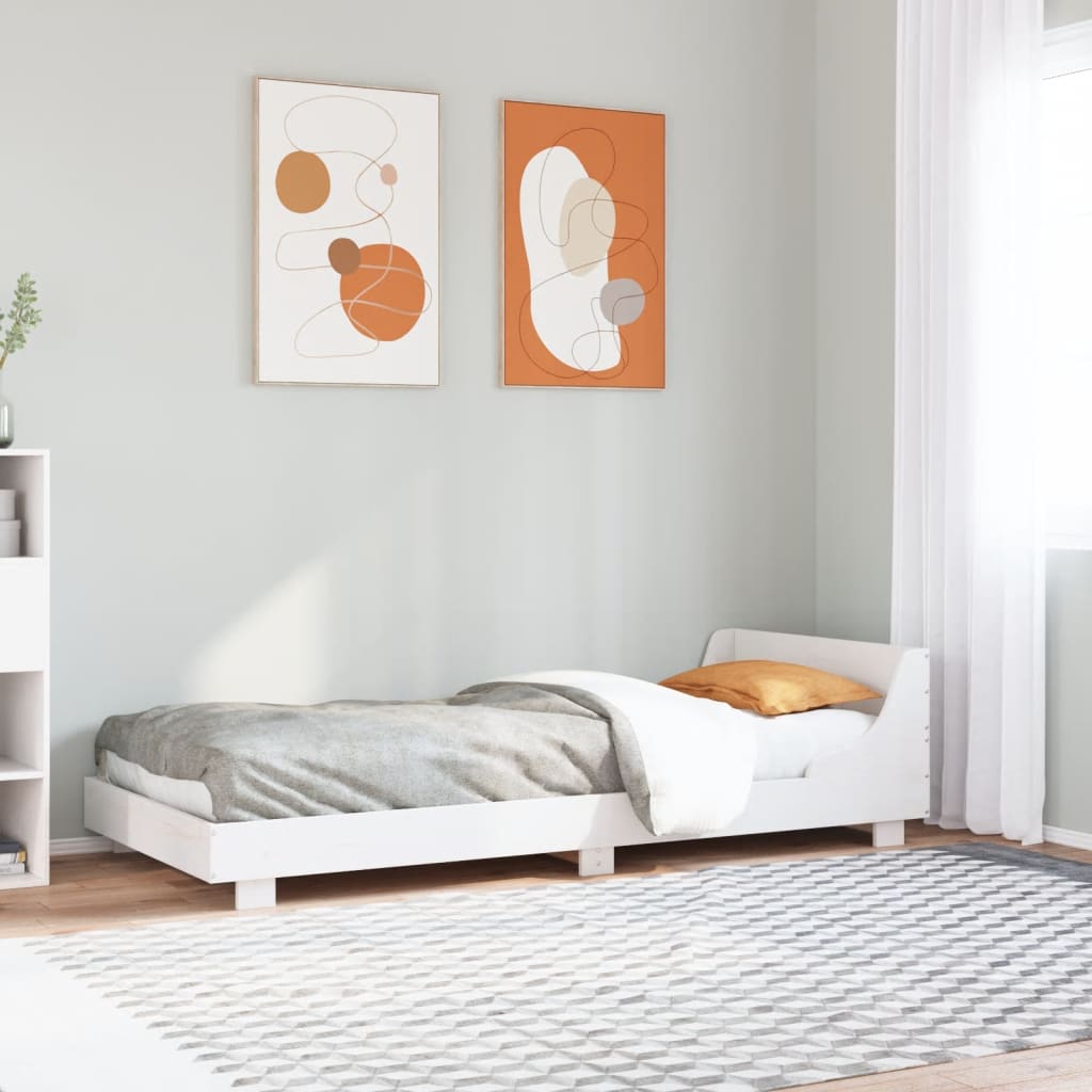 Bedframe zonder matras massief grenenhout wit 75x190 cm is nu te koop bij PeponiXL, paradijselijk wonen!