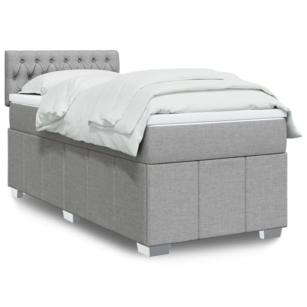 Boxspring met matras stof lichtgrijs 80x200 cm is nu te koop bij PeponiXL, paradijselijk wonen!