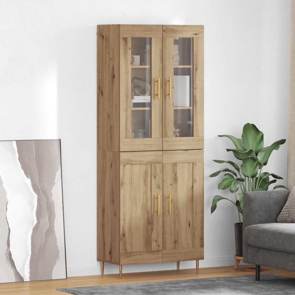 Hoge kast 2 pcs Artisan Eiken Bewerkt hout is nu te koop bij PeponiXL, paradijselijk wonen!