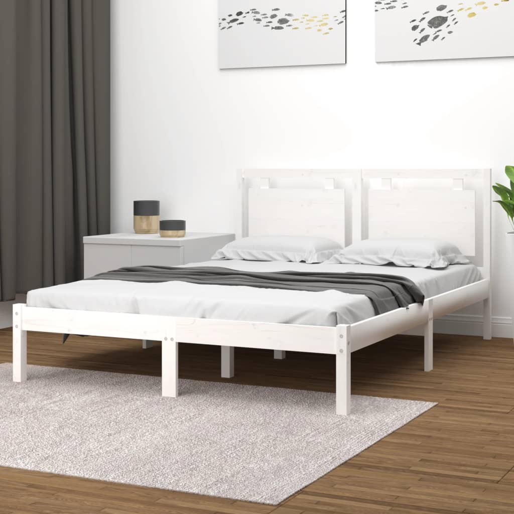Bedframe massief hout wit 120x200 cm is nu te koop bij PeponiXL, paradijselijk wonen!