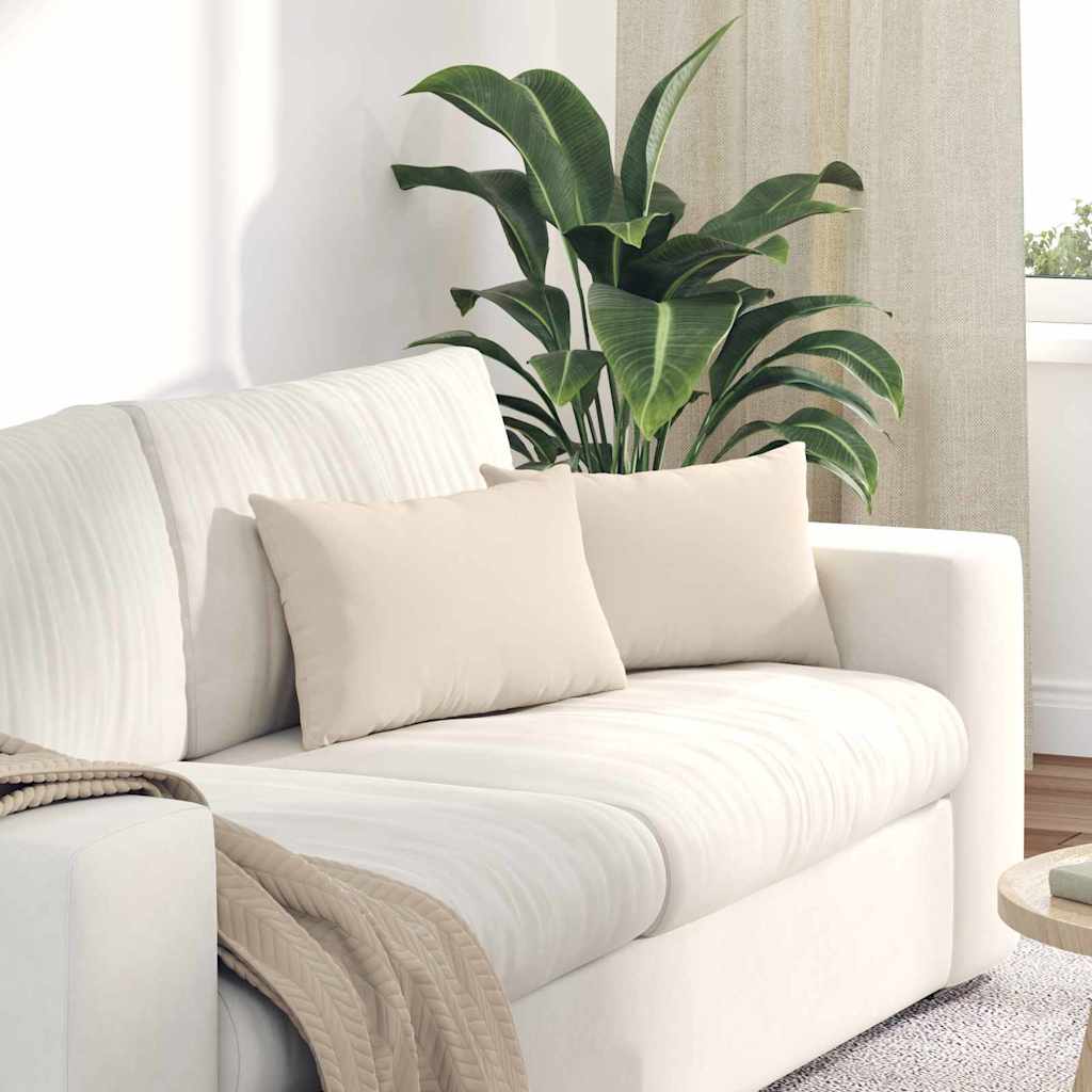 Sofa Kussens 2 stuks Beige 50 x 30 cm Stof is nu te koop bij PeponiXL, paradijselijk wonen!