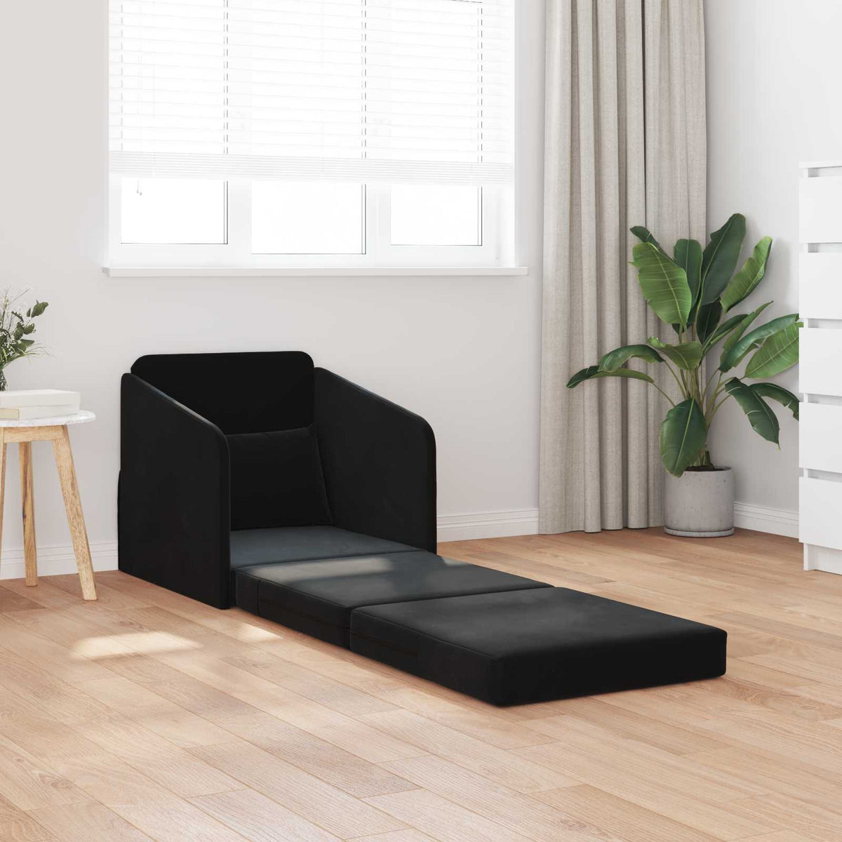 Slaapbank Zwart 65 x 80 x 83 cm Fluweel is nu te koop bij PeponiXL, paradijselijk wonen!