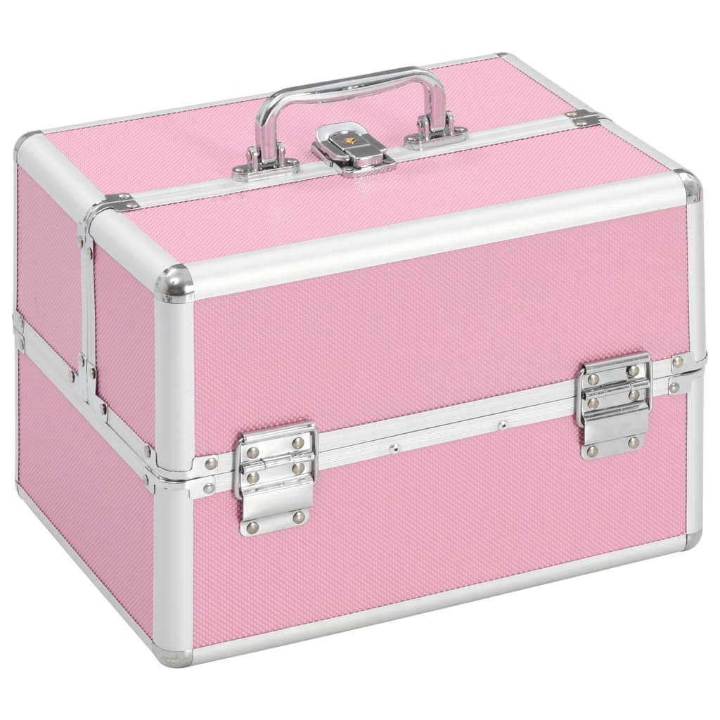 Make-up koffer 22x30x21 cm aluminium roze is nu te koop bij PeponiXL, paradijselijk wonen!