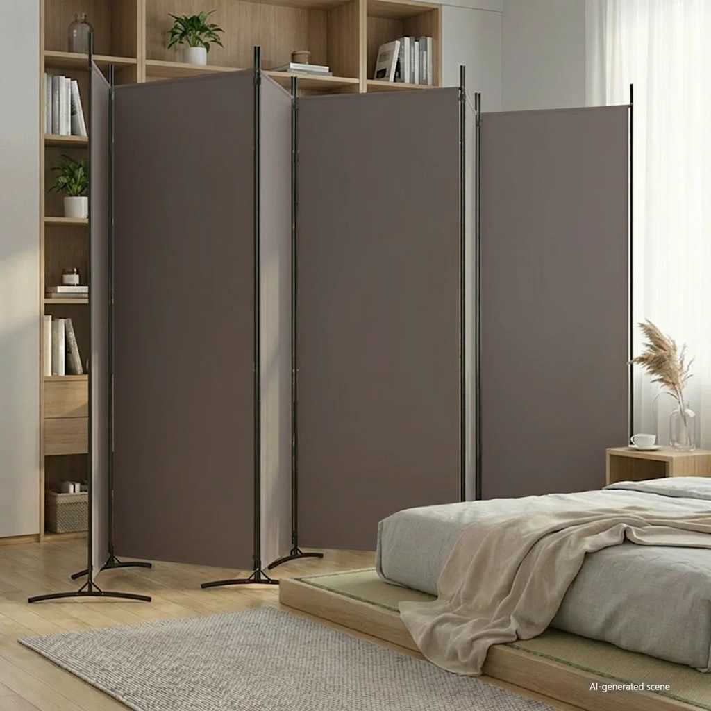 Kamerscherm met 6 panelen 520x180 cm stof antracietkleurig is nu te koop bij PeponiXL, paradijselijk wonen!
