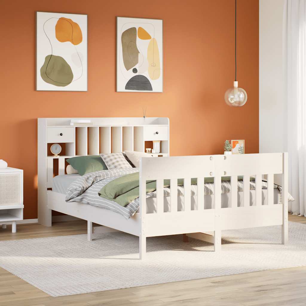 Bedframe zonder matras massief grenenhout wit 140x200 cm is nu te koop bij PeponiXL, paradijselijk wonen!