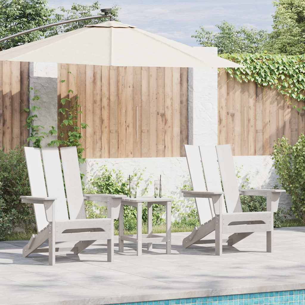 Tuinstoel 3 pcs Wit 80.5 x 74.5 x 92 cm Polyetheen is nu te koop bij PeponiXL, paradijselijk wonen!