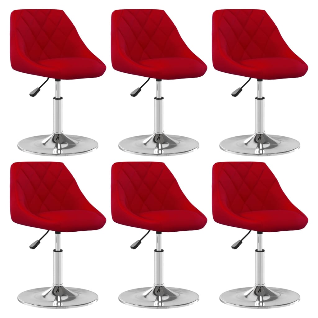 Eetkamerstoelen draaibaar 6 st fluweel wijnrood is nu te koop bij PeponiXL, paradijselijk wonen!