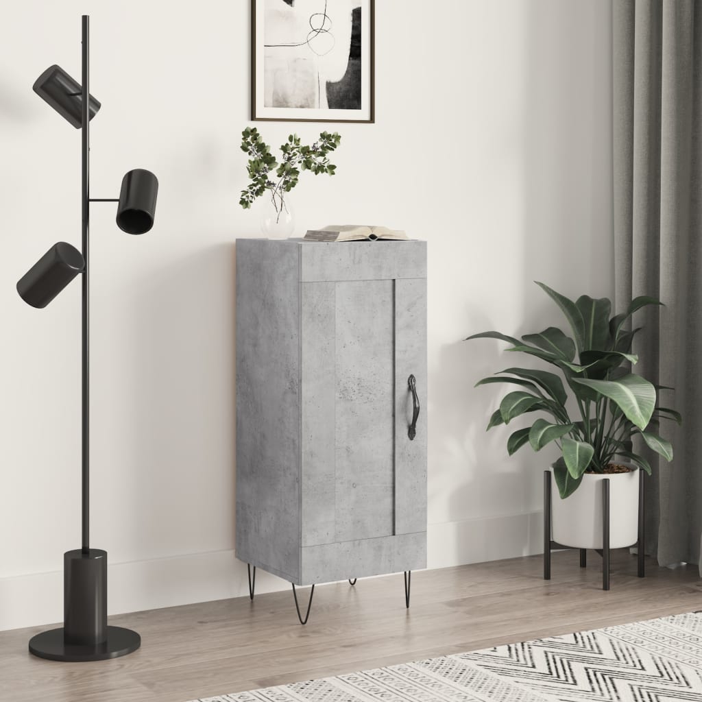 Dressoir 34,5x34x90 cm bewerkt hout betongrijs is nu te koop bij PeponiXL, paradijselijk wonen!