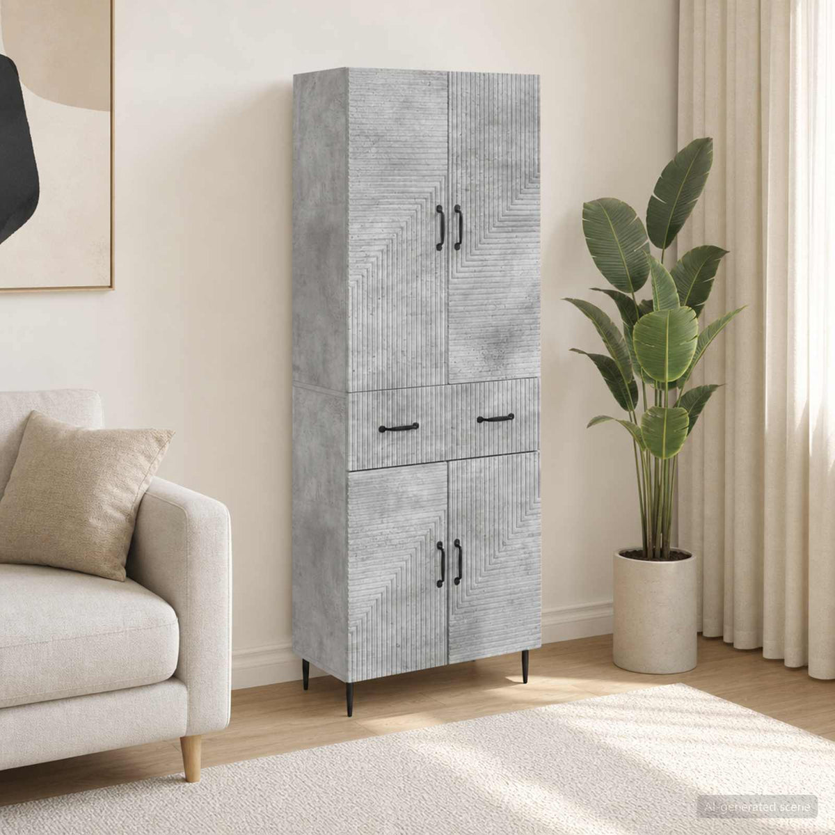 Kastenset 2 pcs Betongrijs 66 x 34,5 x 89,5 cm Bewerkt hout is nu te koop bij PeponiXL, paradijselijk wonen!