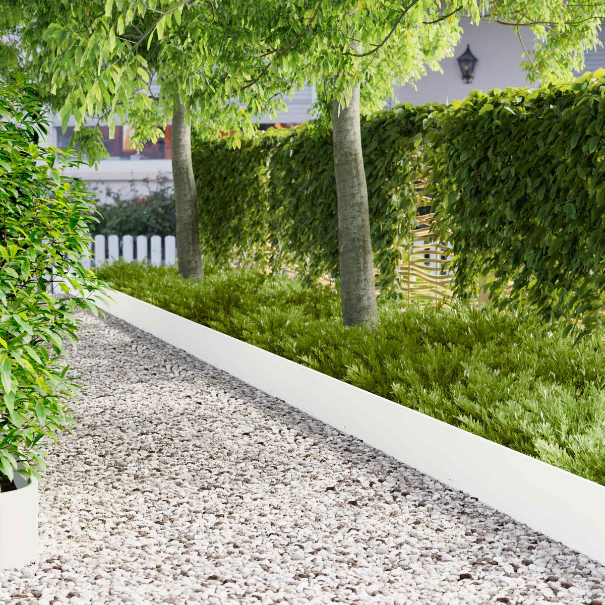 Gazonrand 20 pcs 103 x 25 cm Staal Wit is nu te koop bij PeponiXL, paradijselijk wonen!