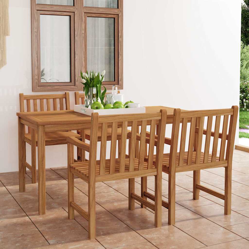 5-delige tuinset 160x80 cm massief teakhout is nu te koop bij PeponiXL, paradijselijk wonen!