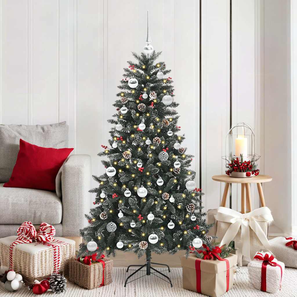 Kunstkerstboom met 150 LED Groen 150 cm PVC en Plastic en Staal is nu te koop bij PeponiXL, paradijselijk wonen!
