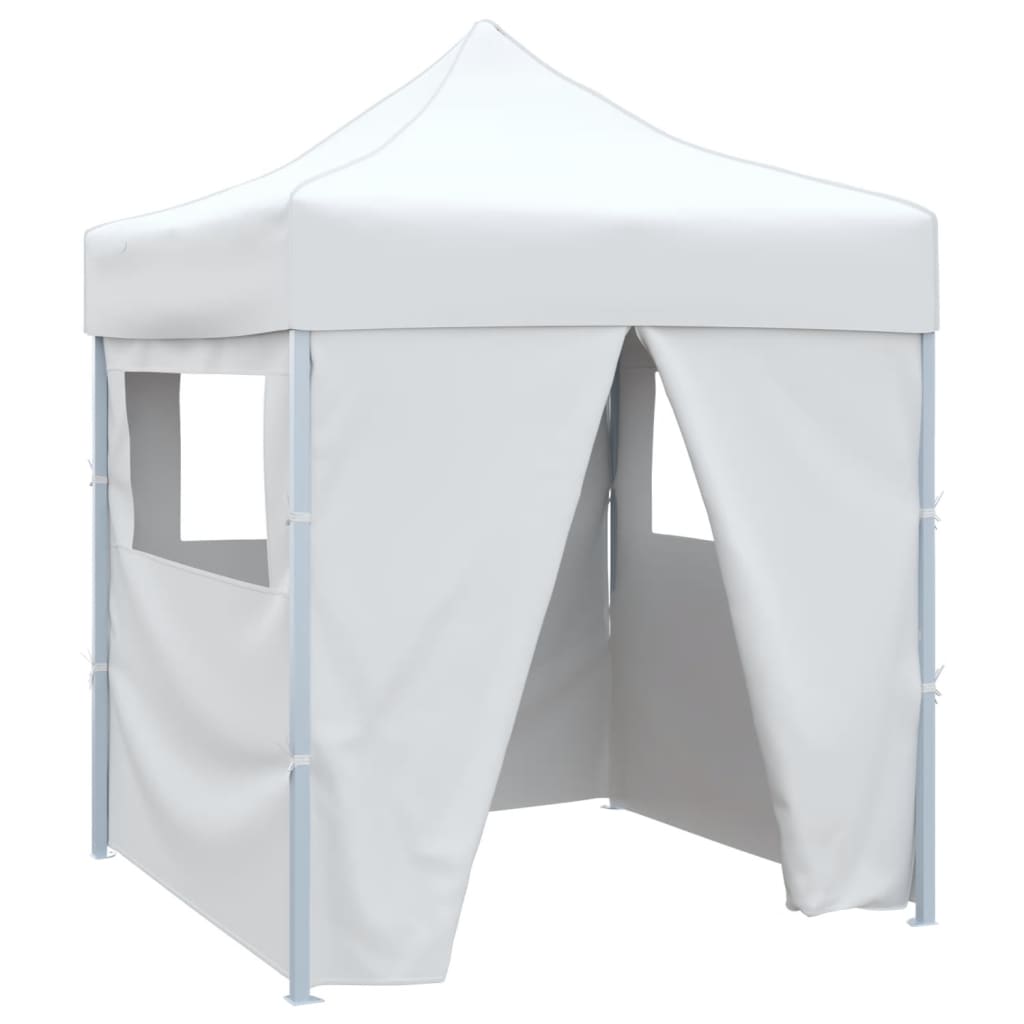 Partytent met 4 zijwanden inklapbaar 2x2 m staal wit is nu te koop bij PeponiXL, paradijselijk wonen!