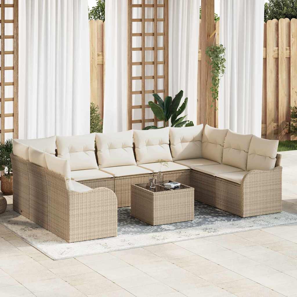 Tuin Sofa Set Beige poly rattan is nu te koop bij PeponiXL, paradijselijk wonen!