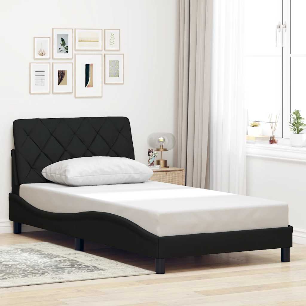 Bedframe zonder matras 100x200 cm stof zwart is nu te koop bij PeponiXL, paradijselijk wonen!
