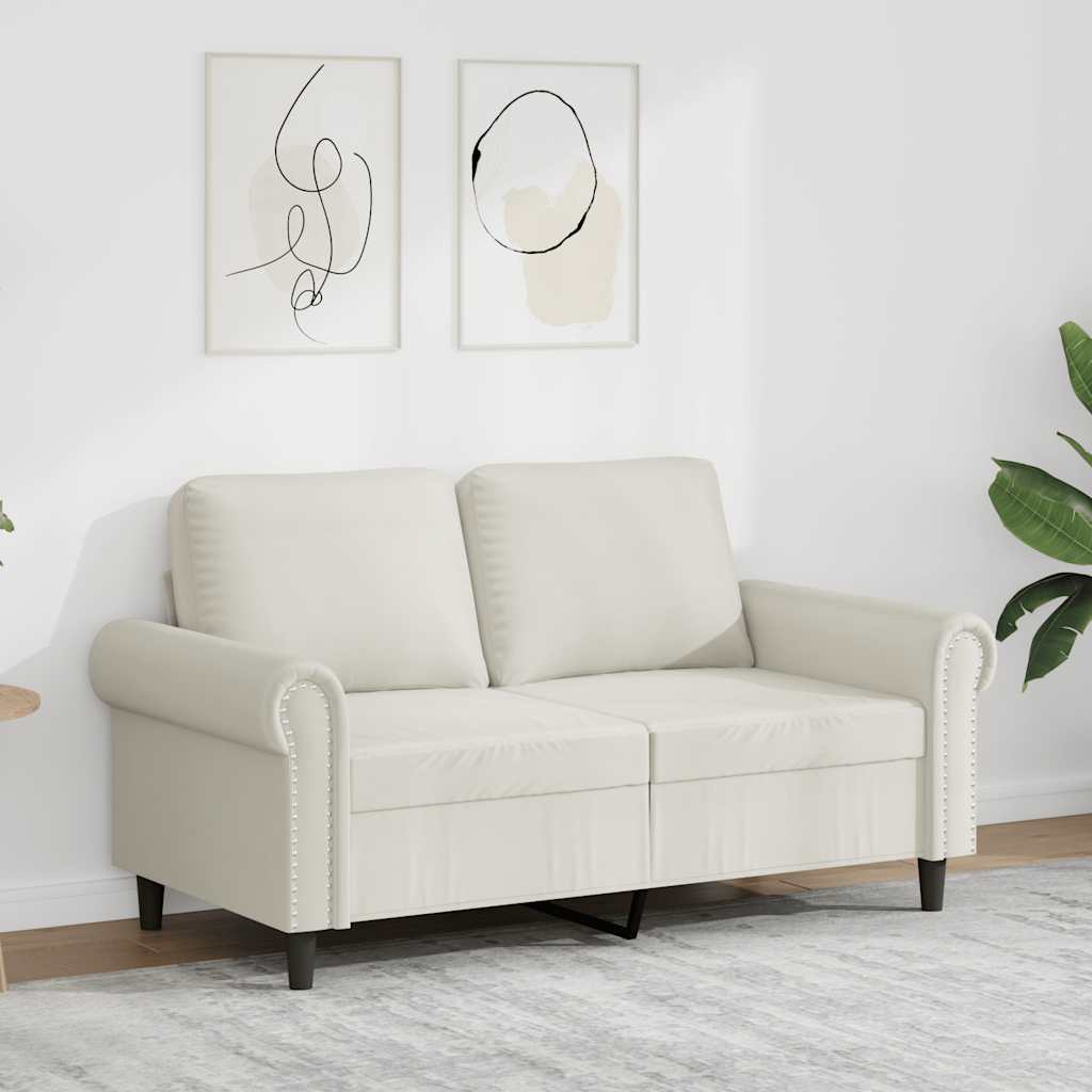 Tweezitsbank 120 cm fluweel crèmekleurig is nu te koop bij PeponiXL, paradijselijk wonen!