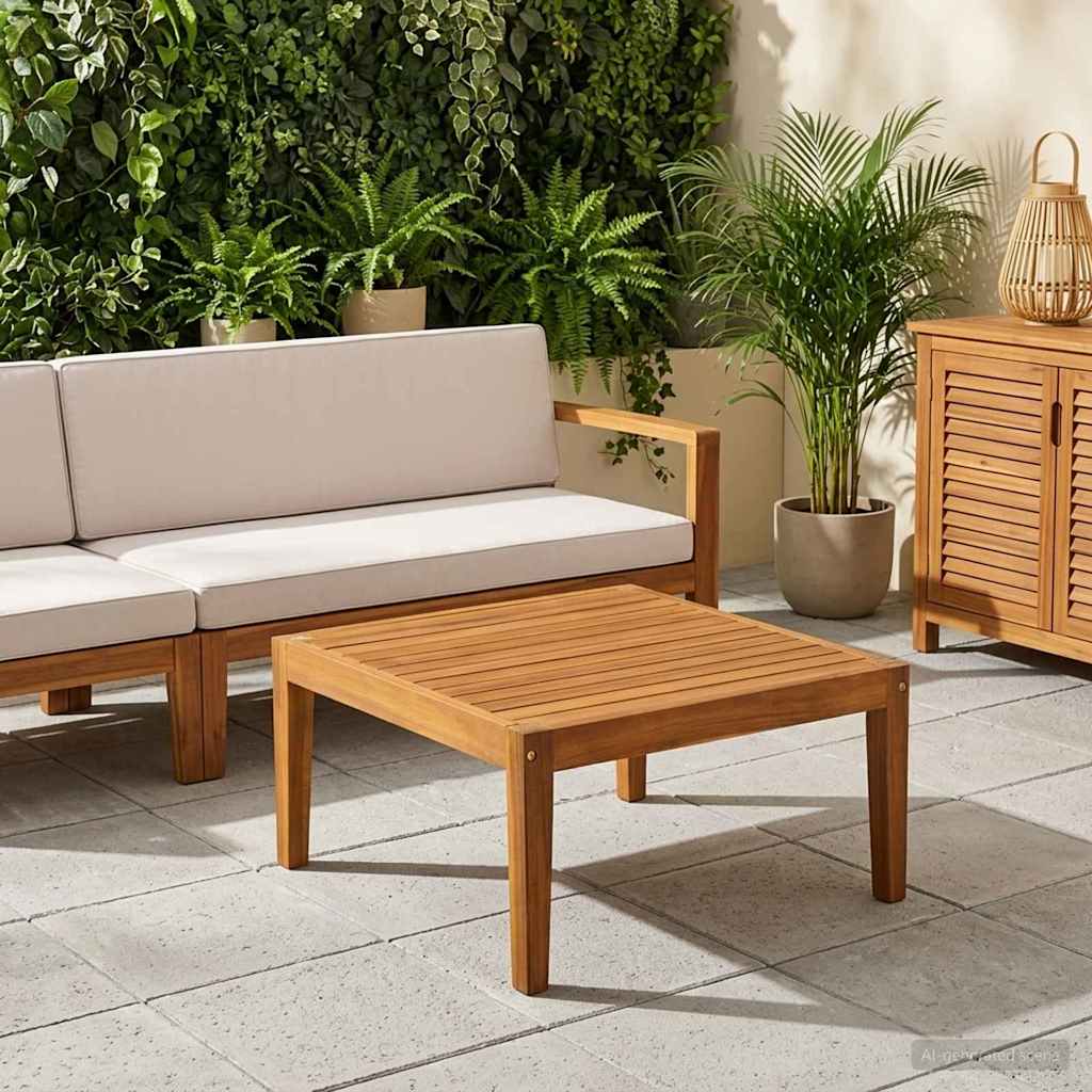 Tuinstafel Massief Acaciahout Naturel 60 x 60 x 30 cm is nu te koop bij PeponiXL, paradijselijk wonen!